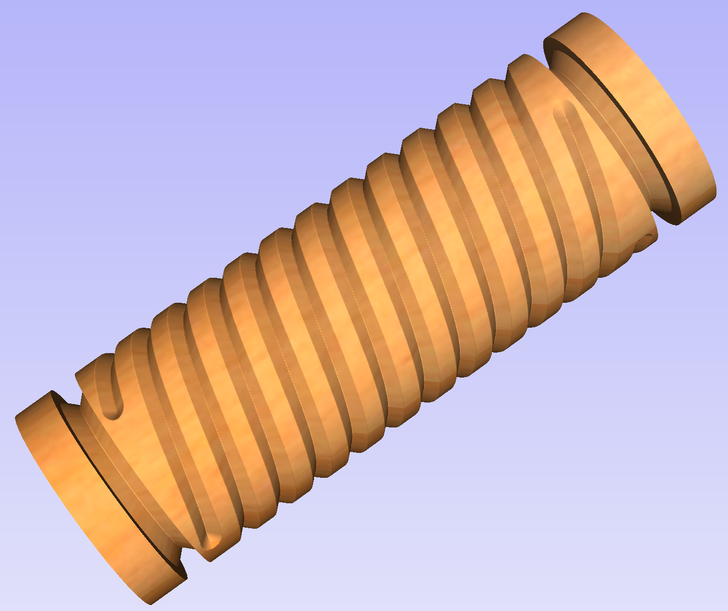 Finished column using spiral flutes